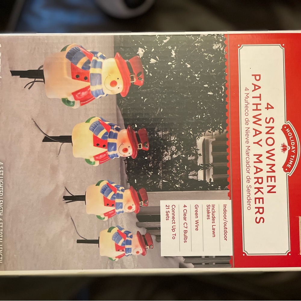 Holiday Time Snowmen Pathway Markers - colourful